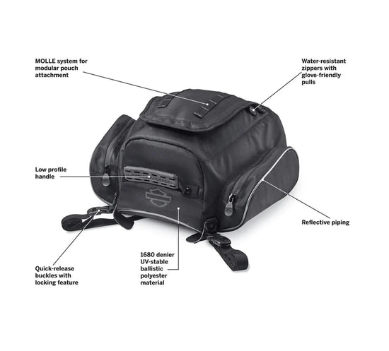 Sacoche arrière de bagage Harley-Davidson Onyx Premium authentique 93300106