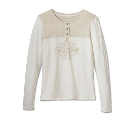T-shirt Henley à manches longues intemporel pour femme Harley-Davidson 96078-25VW
