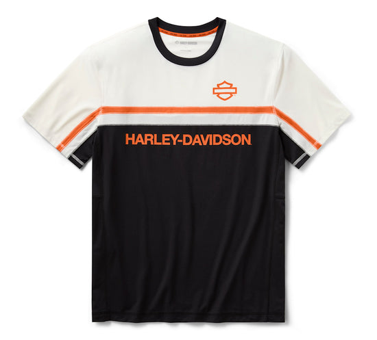T-shirt en maille 96286-26VM Harley-Davidson Noir/Blanc cassé