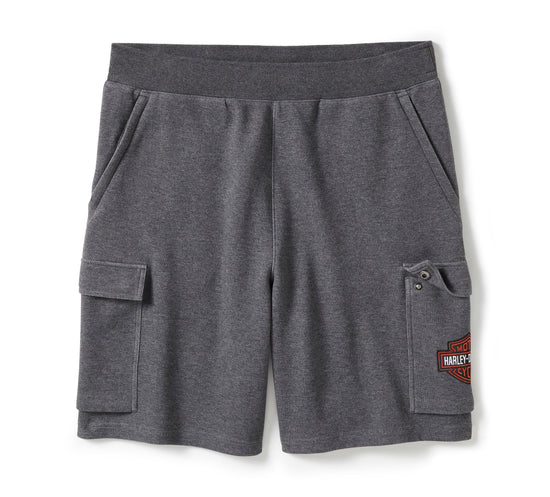Short cargo en polaire Essential pour homme Harley-Davidson® authentique - Gris anthracite chiné 96475-25VM