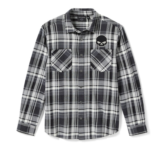 Chemise tissée 99290-25VM Harley-Davidson, écossais noir/gris