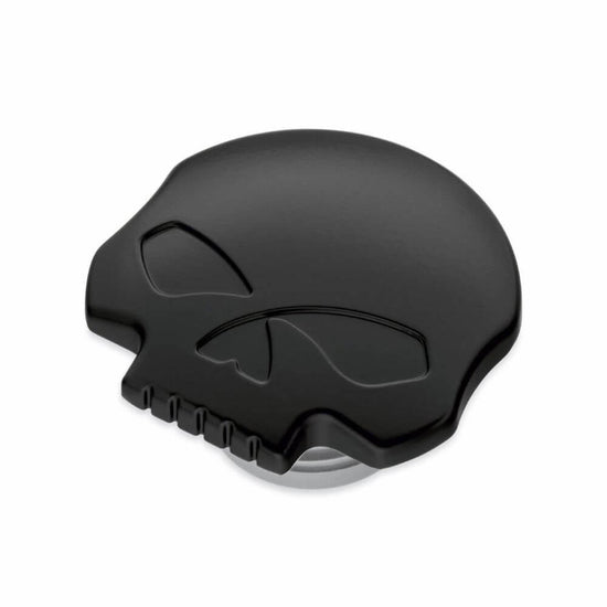 KIT DE BOUCHON DE RÉSERVOIR DE CRÂNE DE HARLEY DAVIDSON 61100103A NOIR, REMPLISSAGE DE CARBURANT, CRÂNE DE WILLIE G, NOIR