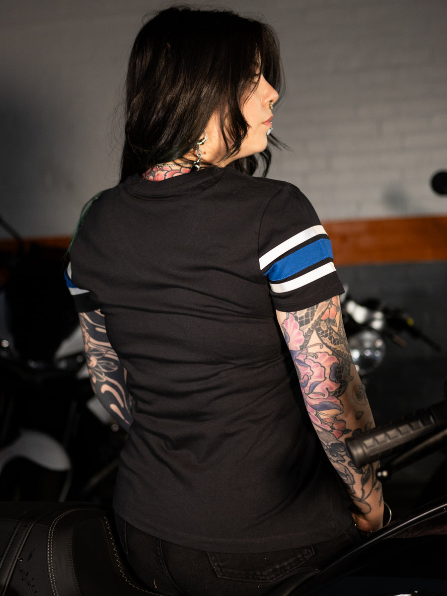 T-shirt Femme Harley-Davidson Aile Musculaire Clouté - Noir, 100% Coton, Taille 1W, Neuf