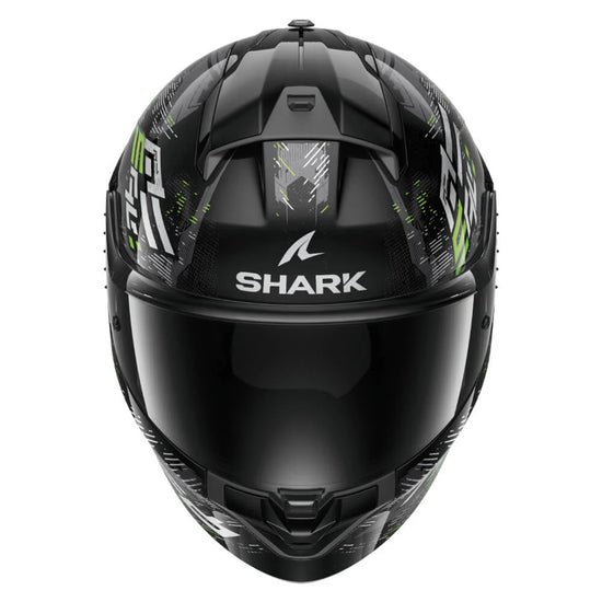 CASQUE SHARK RIDILL 2 MOLOKAI NOIR / ARGENT / VERT HE1109E-KSG