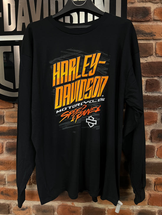 T-shirt à manches longues authentique de la concession Harley-Davidson de Leeds « Advance », noir, référence 40291744