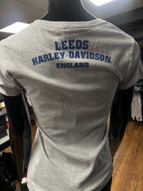 T-shirt authentique du concessionnaire Harley-Davidson® de Leeds « B&amp;S ON GREY » 40291573