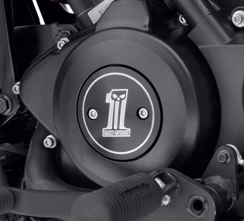 Harley Davidson 25700307 KIT de médaillon côté gauche Dark Custom, MÉDAILLON ENG LH, CU FONCÉ