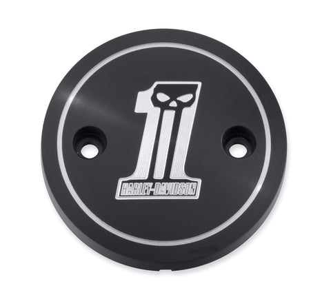 Harley Davidson 25700307 Dark Custom Left Side Medallion KIT, LH ENG MEDALLION, DARK CU