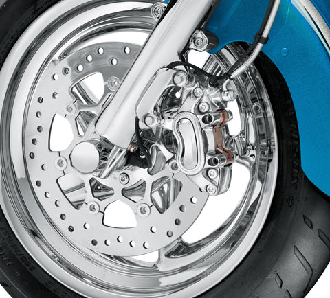 Kit d'étrier de frein à disque simple avant Harley Davidson 41300148 - Étrier, gauche, avant, chromé