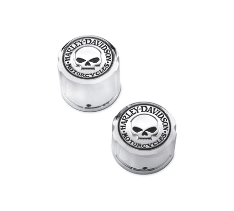 Harley Davidson 41706-09A Willie G Skull Rear Axle Nut Covers KIT-COVER,RR AXLE NUT,SKULL,DYN/SFTL