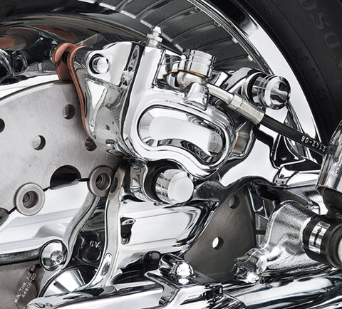 Harley Davidson 42002-08 Chrome Rear Caliper Bracket KIT-BRACKET,RR CALIPER,CHRM/DY