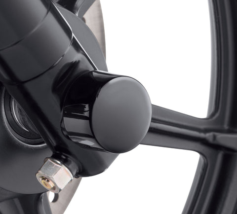 Harley Davidson 43000026 Front Axle Nut Covers KIT-COVER,FRONT AXLE,BLACK, DIE CAST
