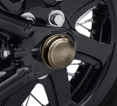 Harley Davidson 43000050 KIT DE COUVERCLES D'ÉCROU D'ESSIEU ARRIÈRE EN LAITON, AXE, COUVERCLE, ARRIÈRE