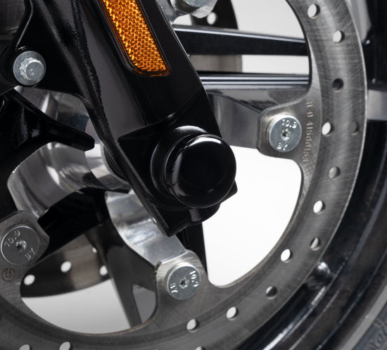 Harley Davidson 43000314 KIT de cache-écrous d'essieu avant noir brillant, essieu, écrou, CVR, FR, NOIR