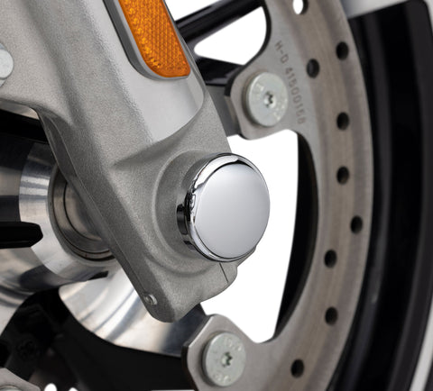 Harley Davidson 43000315 KIT de cache-écrous d'essieu avant chromés, essieu, écrou, CVR, FR, CHROME