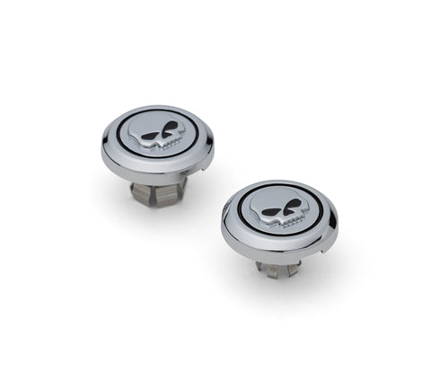 Harley Davidson 43000318 Willie G Skull Kit de cache-écrous d'essieu avant, essieu, écrou, CVR, FR, crâne, chrome