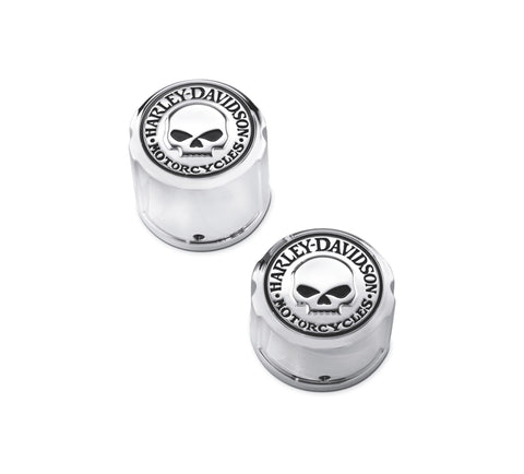 Harley Davidson 43221-08 Willie G Skull Rear Axle Nut Covers AXLE COVER, REAR, SKULL