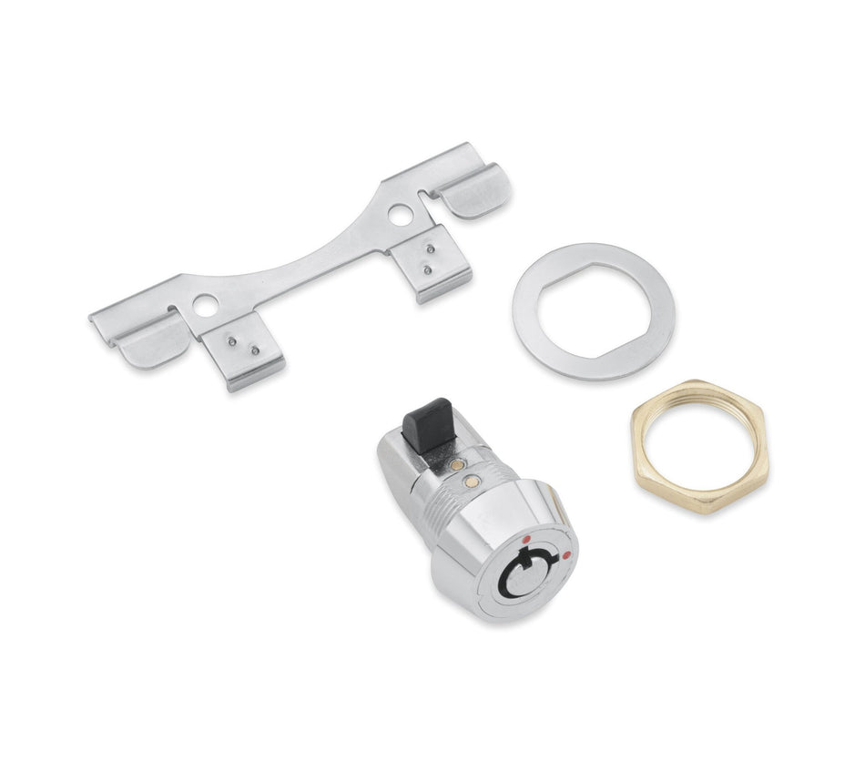 KIT DE DÉCLENCHEMENT DE PORTE DE CONSOLE DE RÉSERVOIR DE CARBURANT À BOUTON-POUSSOIR Harley Davidson 53842-00C, ENSEMBLE DE SERRURE, BOUTON-POUSSOIR