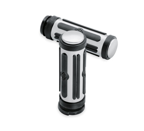 Harley Davidson 56263-08 Chrome and Rubber Hand Grips KIT-GRIPS,LRG/CHRM & RUBBER
