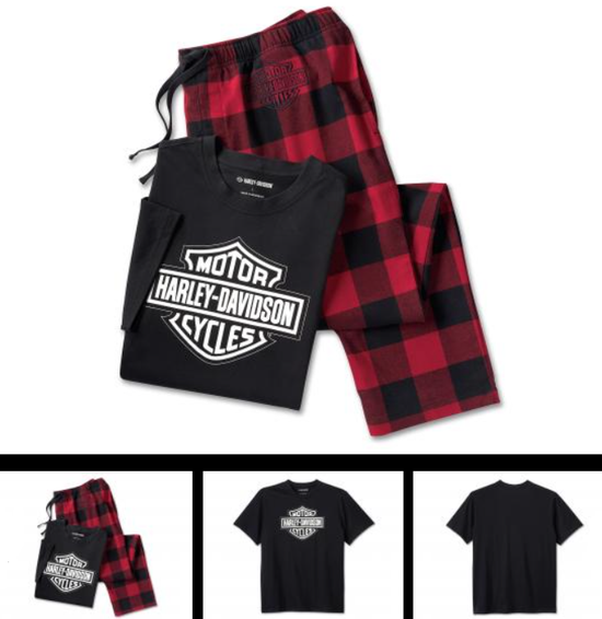 Ensemble pyjama homme Harley-Davidson authentique Bar &amp; Shield à manches courtes 96113-25VM 