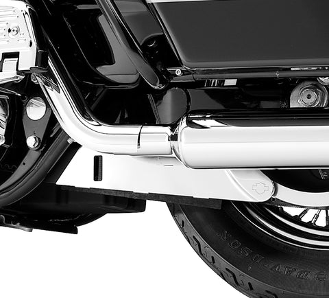 Kit de protection de courroie inférieure chromé Harley Davidson 60408-09 - DÉFLECTEUR DE DÉBRIS, CHROME, FL