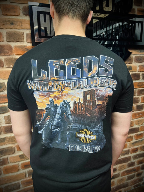 T-shirt authentique de concessionnaire Harley-Davidson® de Leeds « Grey Wrench » 40291593