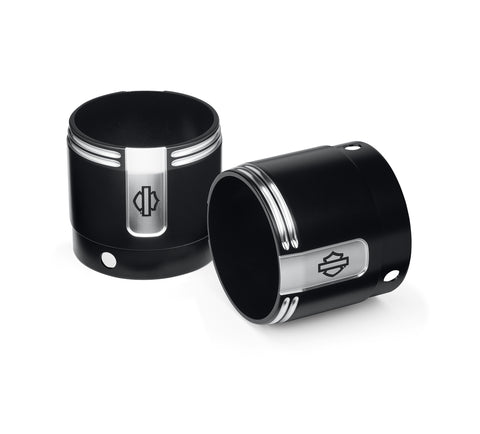 Harley Davidson 65100221 Empire 4.5 in. End Caps KIT,MUF ENDCAP/OUT FNSHR,BLACK