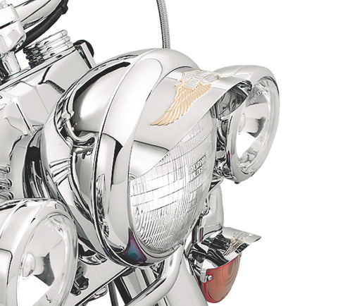 Harley Davidson 67791-91T Eagle Wing Headlamp Visor GOLD/LOGO HEADLAMP VISOR