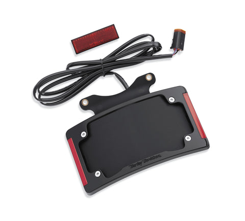 Harley Davidson 67900273 Curved License Plate Frame with LED Lighting Kit,REFL/LIC,LIGHTED,BLK