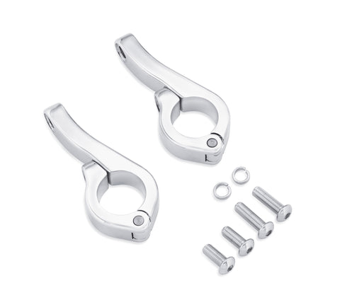 Harley Davidson 68000170 LED Fog Lamp Engine Guard Clamp Kit - Chrome KIT-MNTG,FOG LT,TOURING W/LWRS