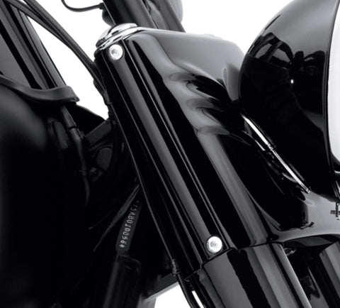 Bande décorative de couvre-fourche noir brillant Harley Davidson 68055-10BHP BANDE DE GARNITURE, PANNEAU AVANT