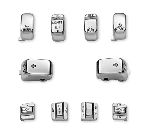 Harley Davidson 71802-03 Chrome Switch Cap Kit KIT, CHROME KEYCAPS, ULTRA