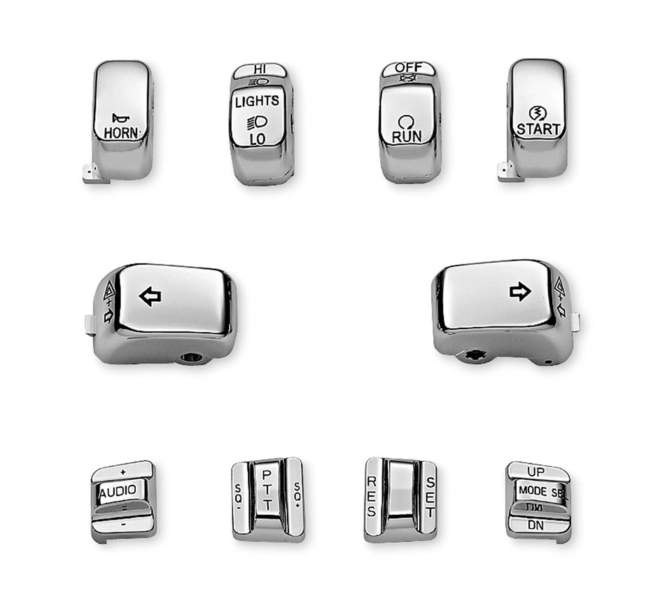 Harley Davidson 71802-03 Chrome Switch Cap Kit KIT, CHROME KEYCAPS, ULTRA