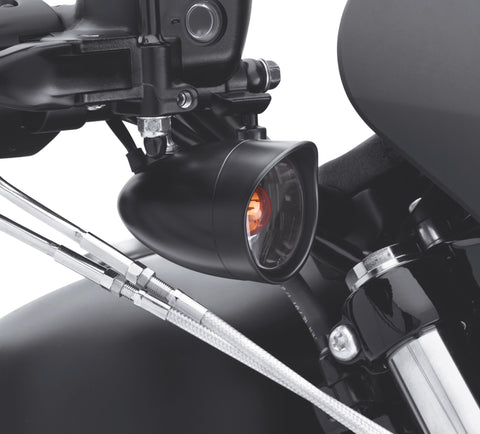 Harley Davidson 73342-09 Front Turn Signal Visor Trim Ring BULLET TRIM RINGS, BLACK, FRON