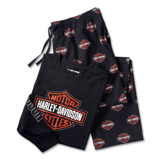 Ensemble pyjama manches longues Harley-Davidson authentique pour homme, motif Bar &amp; Shield, référence 96115-25VM 