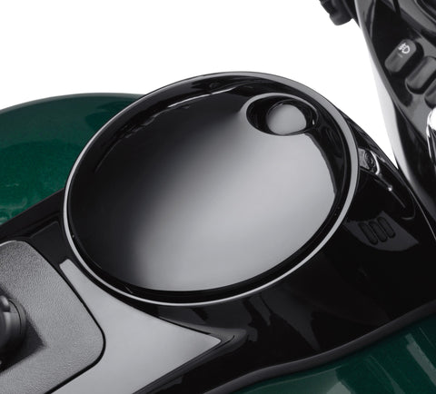 Harley-Davidson 90300096A Bouton-poussoir lisse pour ouverture de porte de réservoir de carburant Noir brillant