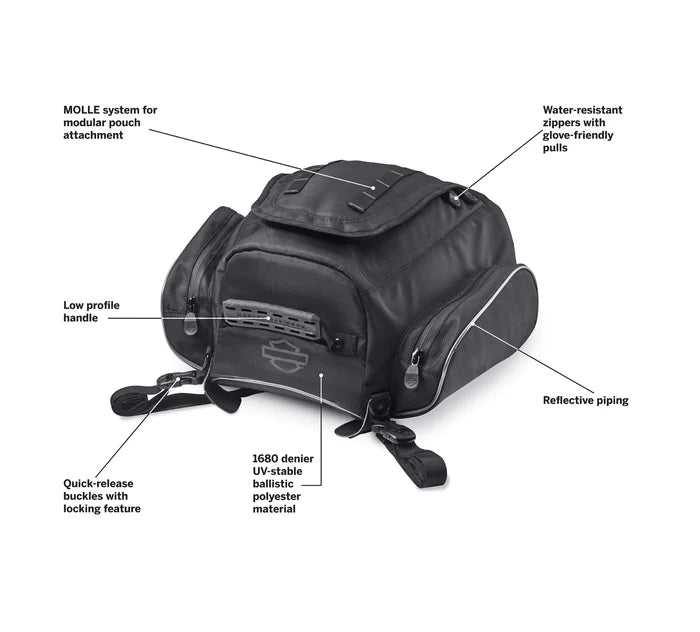 Sacoche arrière de bagage Harley-Davidson Onyx Premium authentique 93300106