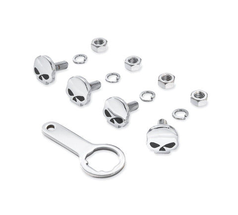 Harley Davidson 94546-05Kit de montage de plaque d'immatriculation Skull KIT DE BOULONS DE PLAQUE D'IMMATRICULATION, SKULL