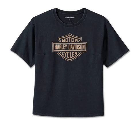 Genuine Harley-Davidson®  Women's Bar & Shield Oversized Boxy Tee - Black Beauty 96125-24VW