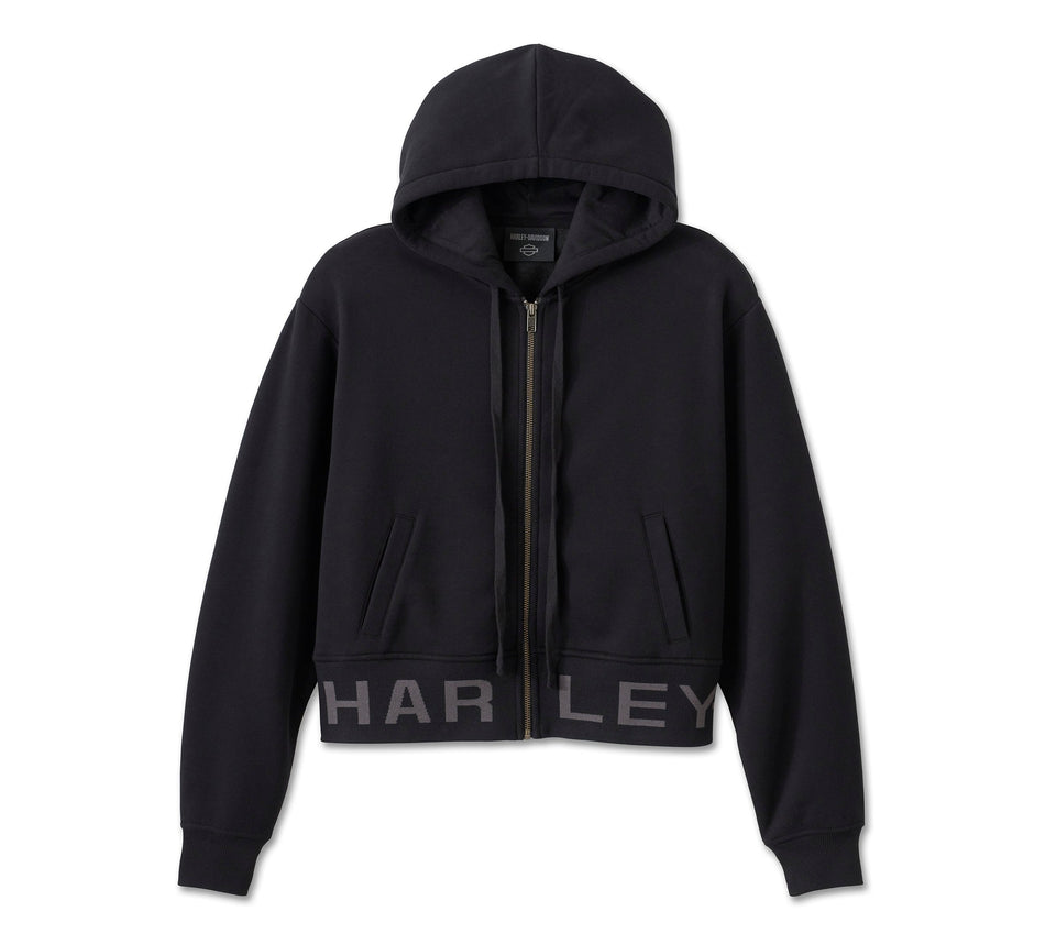 Authentique sweat à capuche court zippé Harley-Davidson® - Noir Harley 96154-25VW