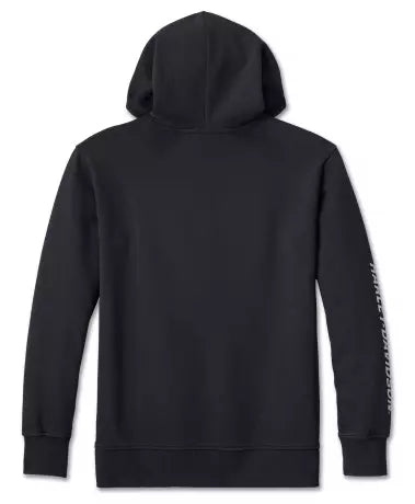 Sweat à capuche surdimensionné pour femme Harley-Davidson authentique Street Machine Bar &amp; Shield noir 96236-24VW 