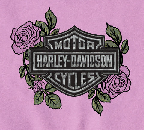 Genuine Harley-Davidson® Women's Rose & Thorn Bling Lace Trim Tank - Orchid 96454-25VW