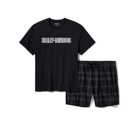 Genuine Harley-Davidson® Men's Plaid Pajama Shorts Set 96469-25VM