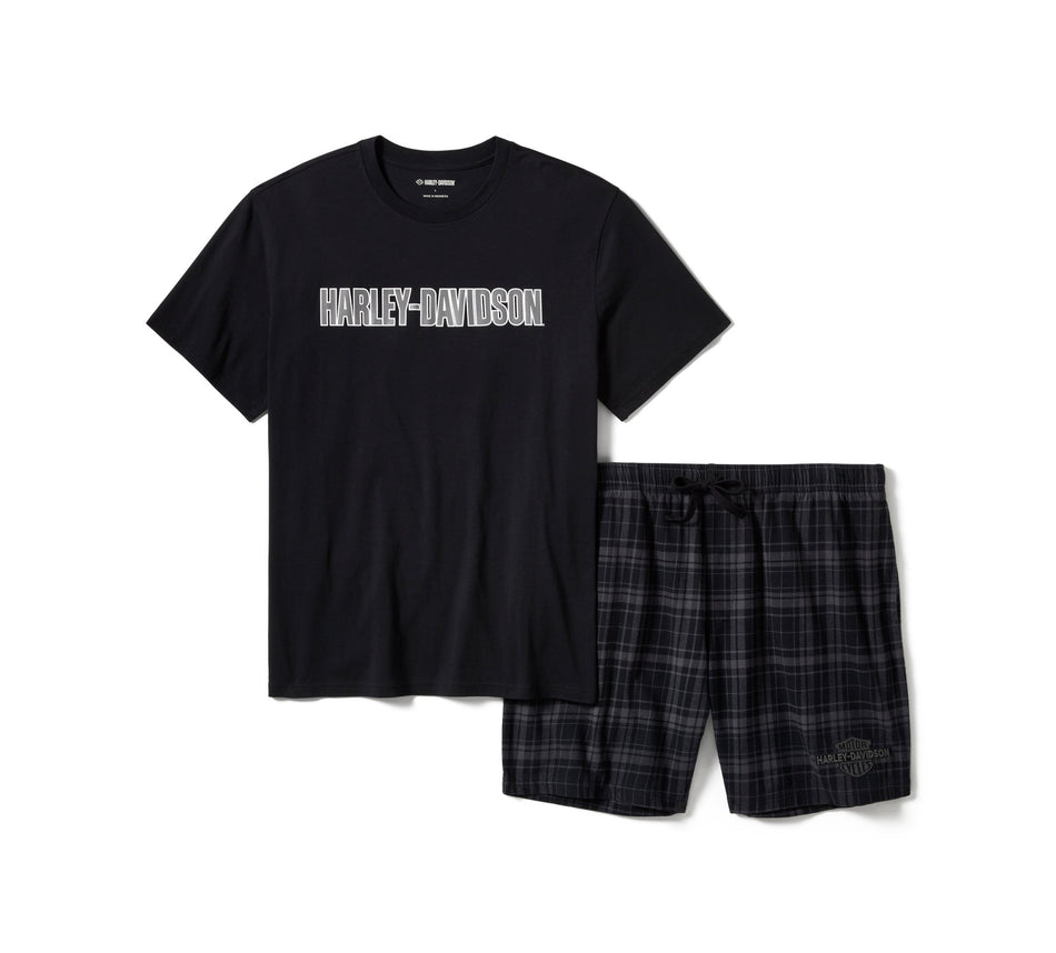 Ensemble short de pyjama à carreaux Harley-Davidson® authentique pour homme 96469-25VM