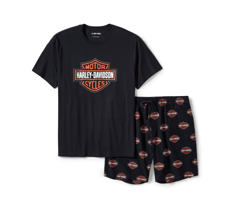 Genuine Harley-Davidson® Men's Bar & Shield Print Pajama Shorts Set 96473-25VM