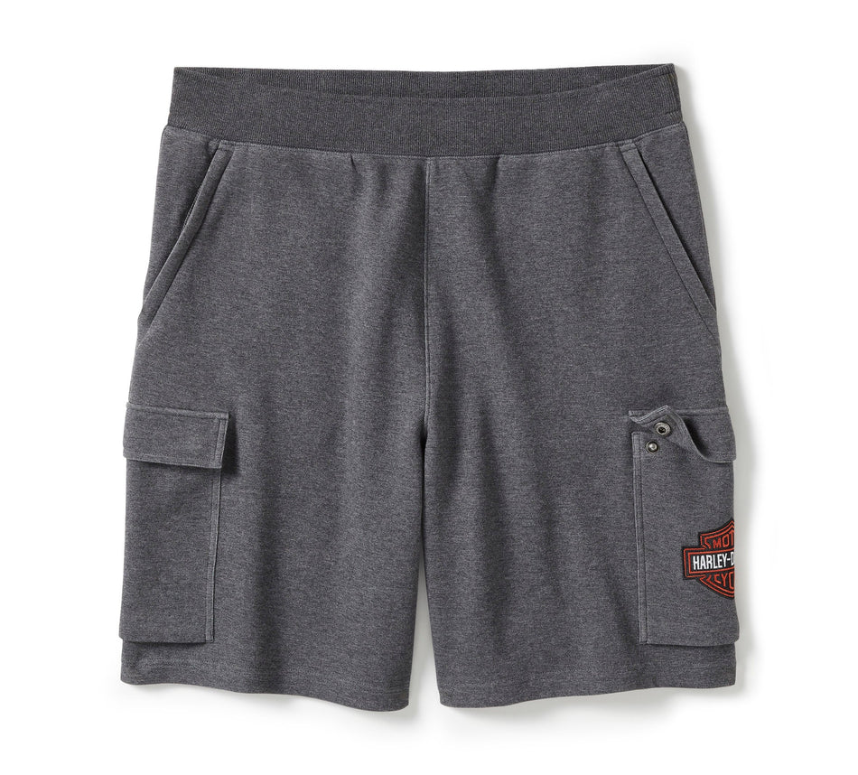 Short cargo en polaire Essential pour homme Harley-Davidson® authentique - Gris anthracite chiné 96475-25VM