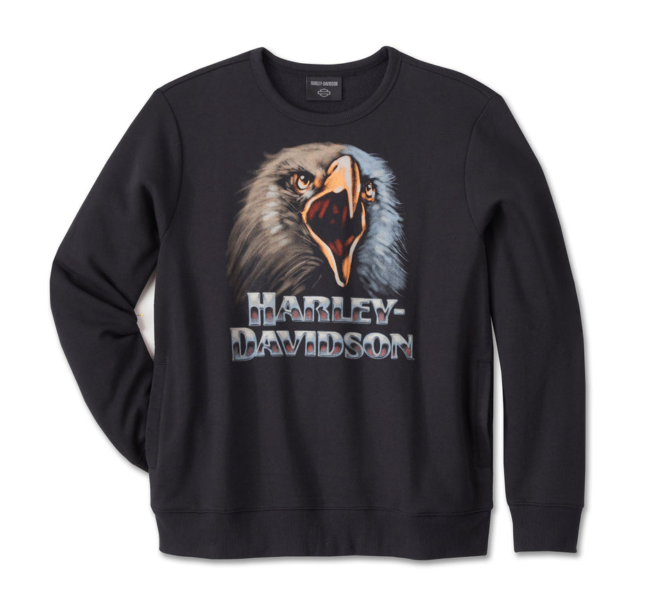 Sweat-shirt Harley-Davidson® authentique pour homme, modèle Shadow Bird, col rond, référence 96521-24VM