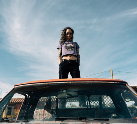 Genuine Harley-Davidson® Women's Dickies x H-D Flaming Eagle Boxy Crop T-Shirt 96584-25VW