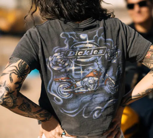 T-shirt femme Harley-Davidson x Dickies Softail Boxy Crop gris 96585-25VW