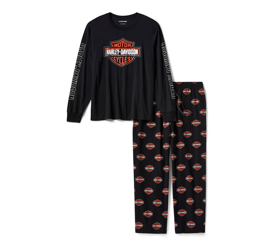 Ensemble pyjama manches longues Harley-Davidson pour homme, motif Bar & Shield, référence 96792-25VM